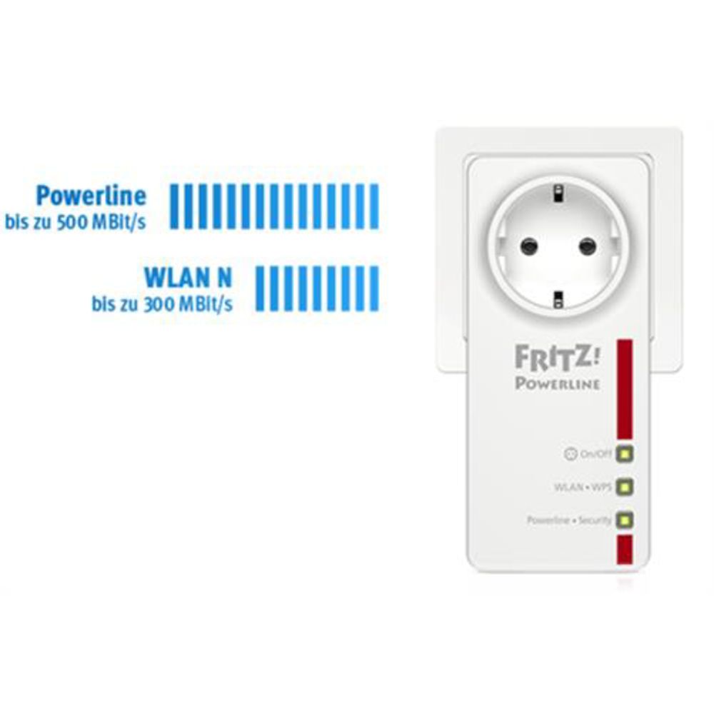AVM FRITZ!Powerline 546E 500 MBit/s WLAN-Access Point LAN schaltbare ...